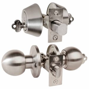 Pack: Cerradura + Cerrojo de Seguridad con cilindro por ambos lados IGUALADOS