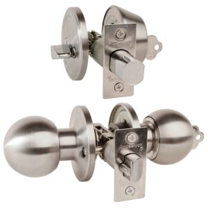 Pack:  Cerradura + Cerrojo de Seguridad con seguro interior /cilindro exterior IGUALADOS